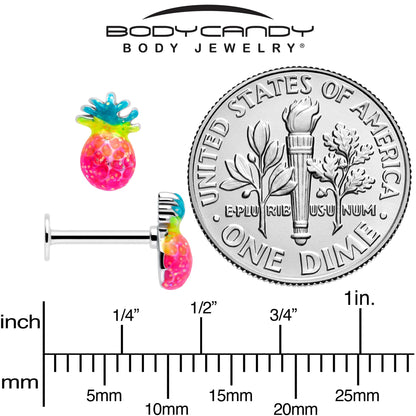 16G 5/16 Hot Tropical Pineapple Labret Monroe Tragus BodyCandy