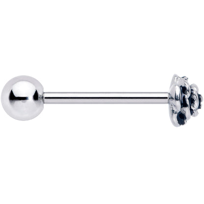 Retro Flower Rose Barbell Tongue Ring BodyCandy