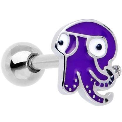 Purple Octopus Barbell Tongue Ring BodyCandy