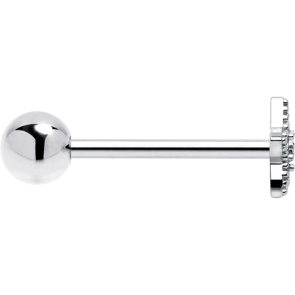 Clear Gem Star Texture Barbell Tongue Ring
