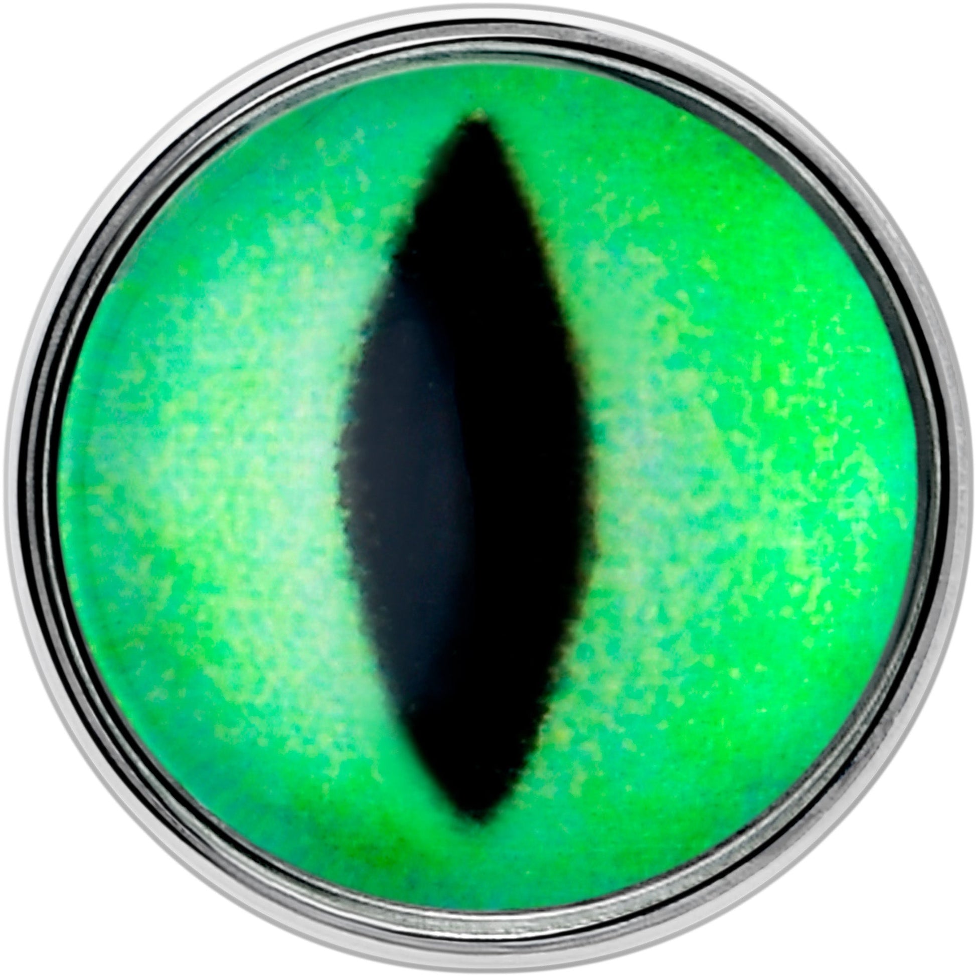 Kitty Green Eye UV Reactive Barbell Tongue Ring BodyCandy