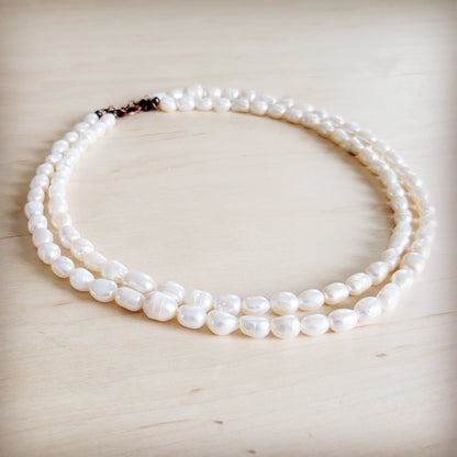 Genuine Freshwater Pearl Double Strand Necklace 263y