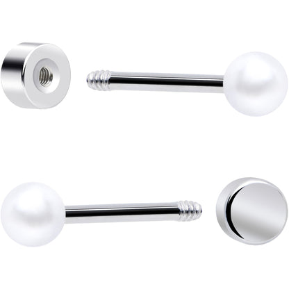 20G Clear Gem White Orb Flatback Earring Set of 6 BodyCandy