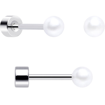 20G Clear Gem White Orb Butterfly Flatback Earring Set of 6 BodyCandy