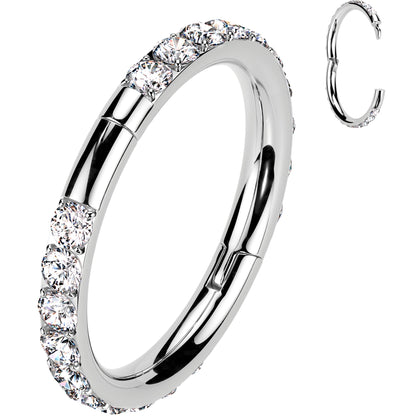 Implant Grade Titanium Forward CZ Double Sided Hoop Segment Ring BodyCandy