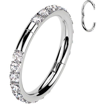 Implant Grade Titanium Forward CZ Double Sided Hoop Segment Ring BodyCandy