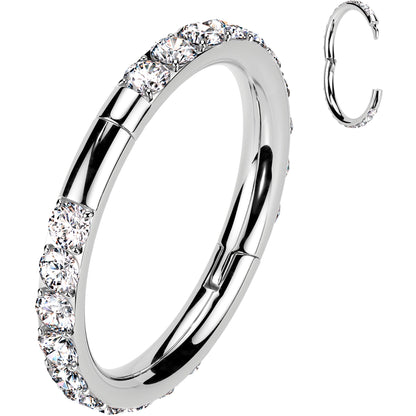Implant Grade Titanium Forward CZ Double Sided Hoop Segment Ring BodyCandy