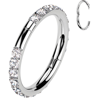 Implant Grade Titanium Forward CZ Double Sided Hoop Segment Ring BodyCandy