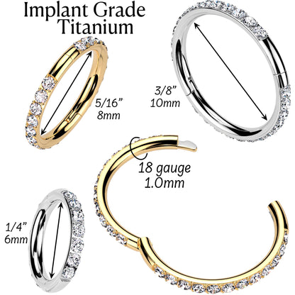 Implant Grade Titanium Forward CZ Double Sided Hoop Segment Ring BodyCandy