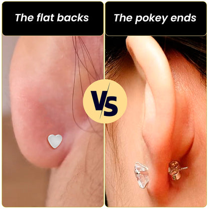 16G 5/16 Clear CZ Implant Grade Titanium Threadless Reversible Heart Flatback Stud BodyCandy