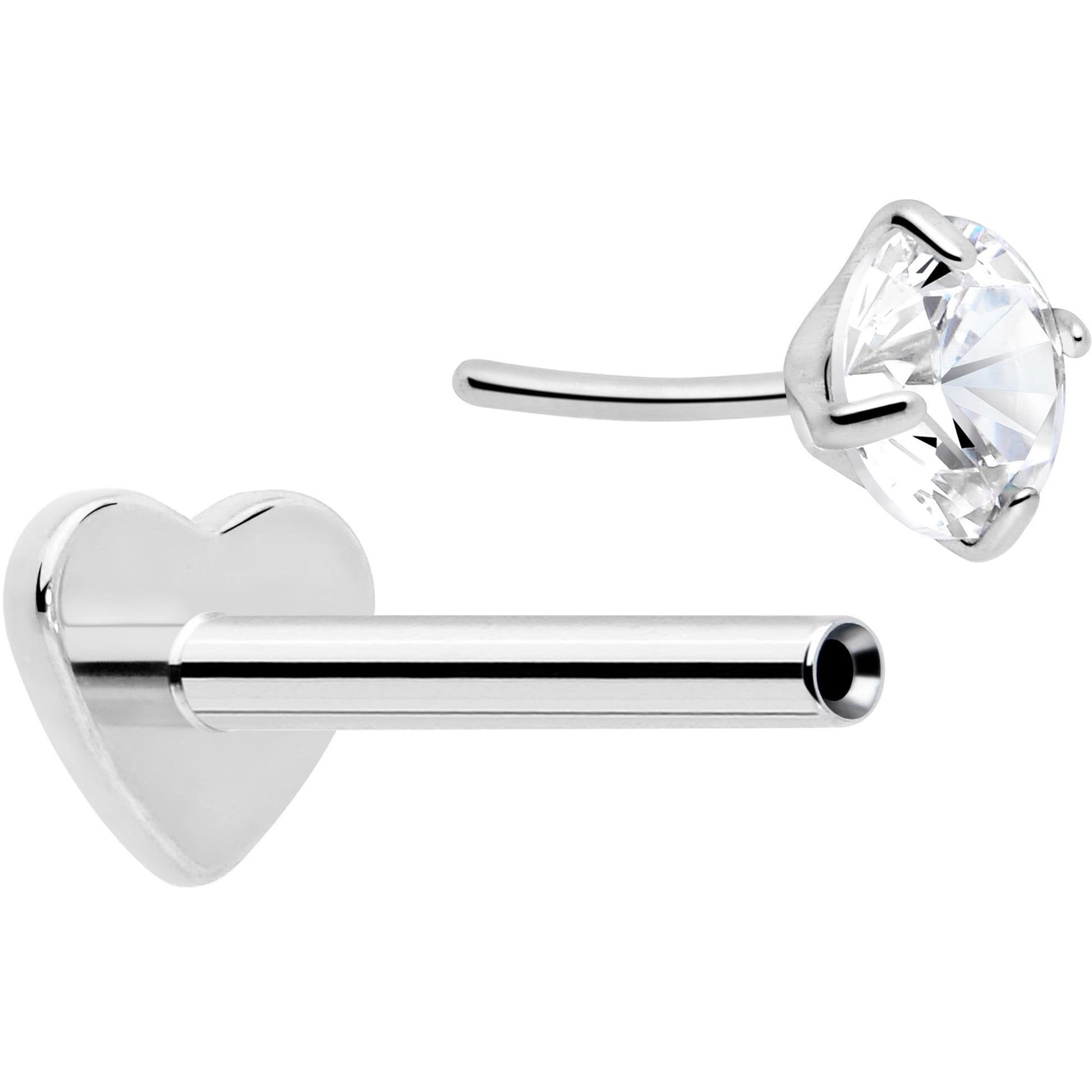 18G 5/16 CZ Implant Grade Titanium Reversible Threadless Flatback BodyCandy