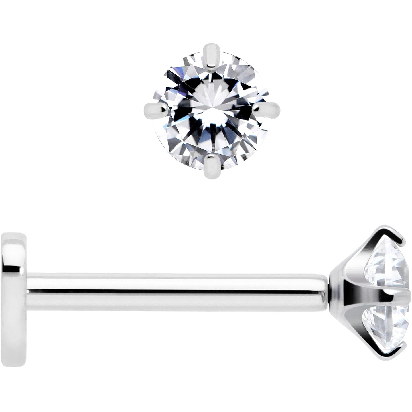 18G 5/16 CZ Implant Grade Titanium Reversible Threadless Flatback BodyCandy