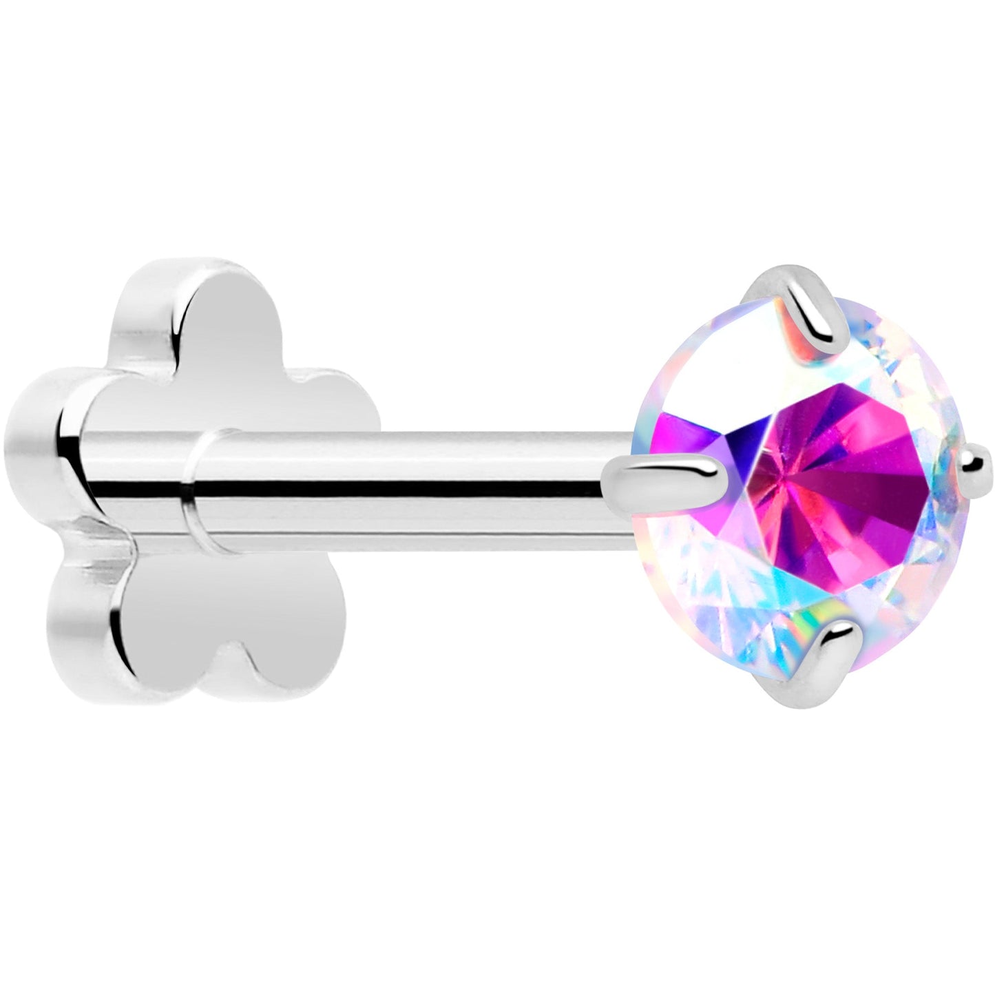 18G 5/16 CZ Implant Grade Titanium Reversible Threadless Flatback BodyCandy