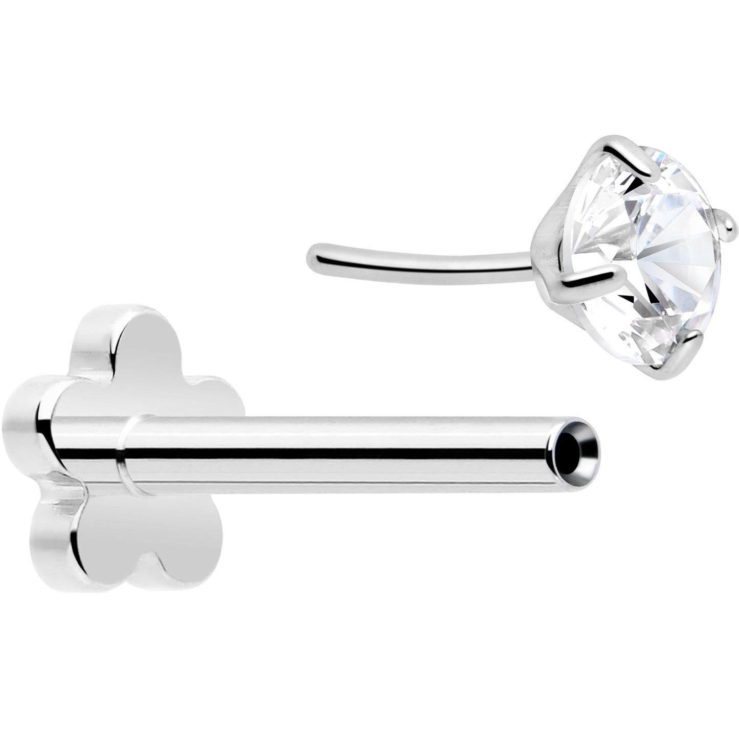 18G 5/16 CZ Implant Grade Titanium Reversible Threadless Flatback BodyCandy