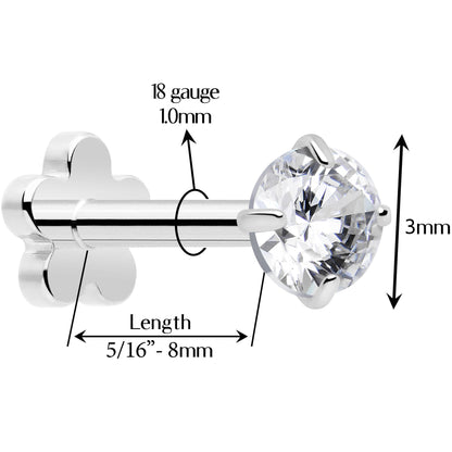 18G 5/16 CZ Implant Grade Titanium Reversible Threadless Flatback BodyCandy