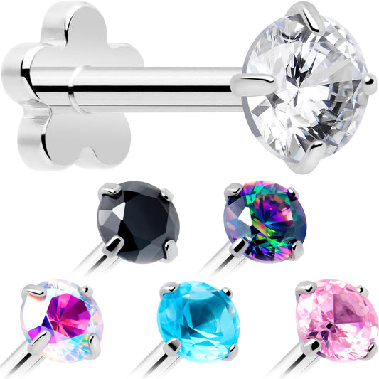 18G 5/16 CZ Implant Grade Titanium Reversible Threadless Flatback BodyCandy