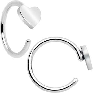 20G Implant Grade Titanium Heart Open Hoop Earrings BodyCandy