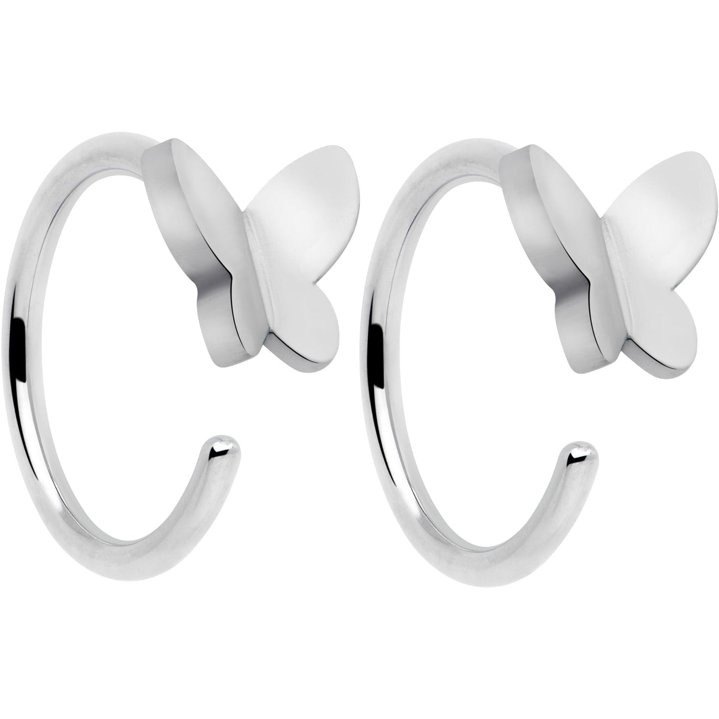 20G Implant Grade Titanium Butterfly Open Hoop Earrings BodyCandy
