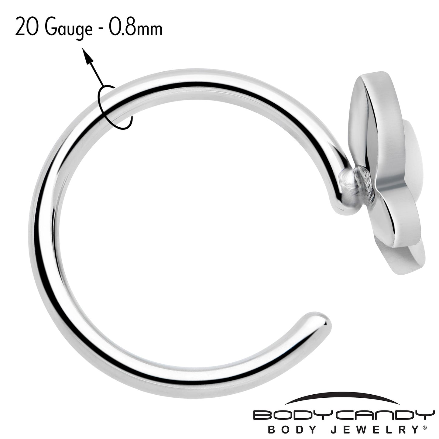 20G Implant Grade Titanium Butterfly Open Hoop Earrings BodyCandy