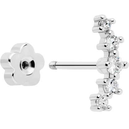 20G CZ Gem Ball Arch Butterfly Reversible Flower Flat Back Earring Set of 6 BodyCandy