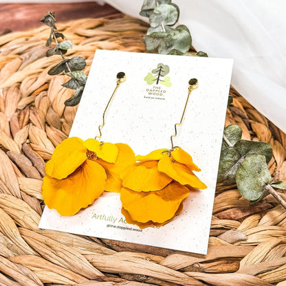 Delilah - Multi-Color Long Petal Drop Earrings