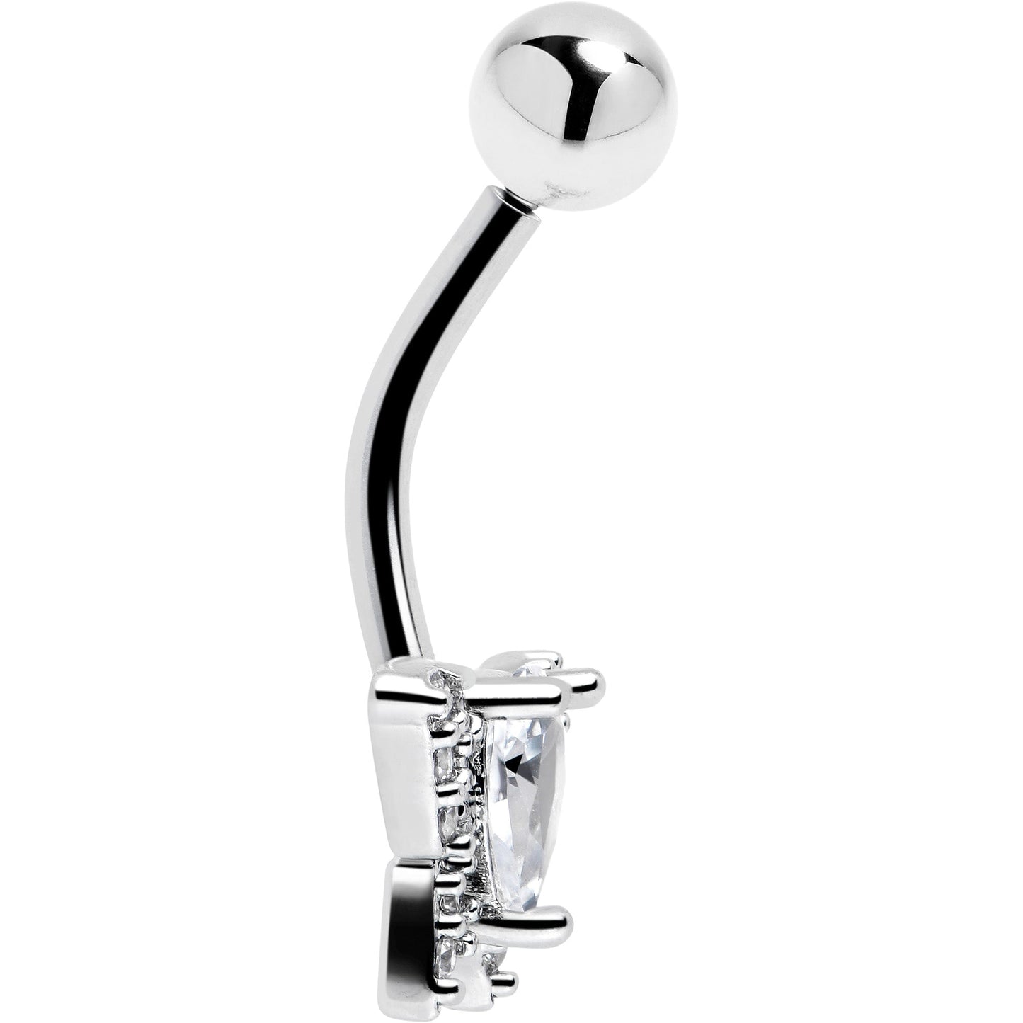 Cubic Zirconia Style Butterfly Belly Ring BodyCandy