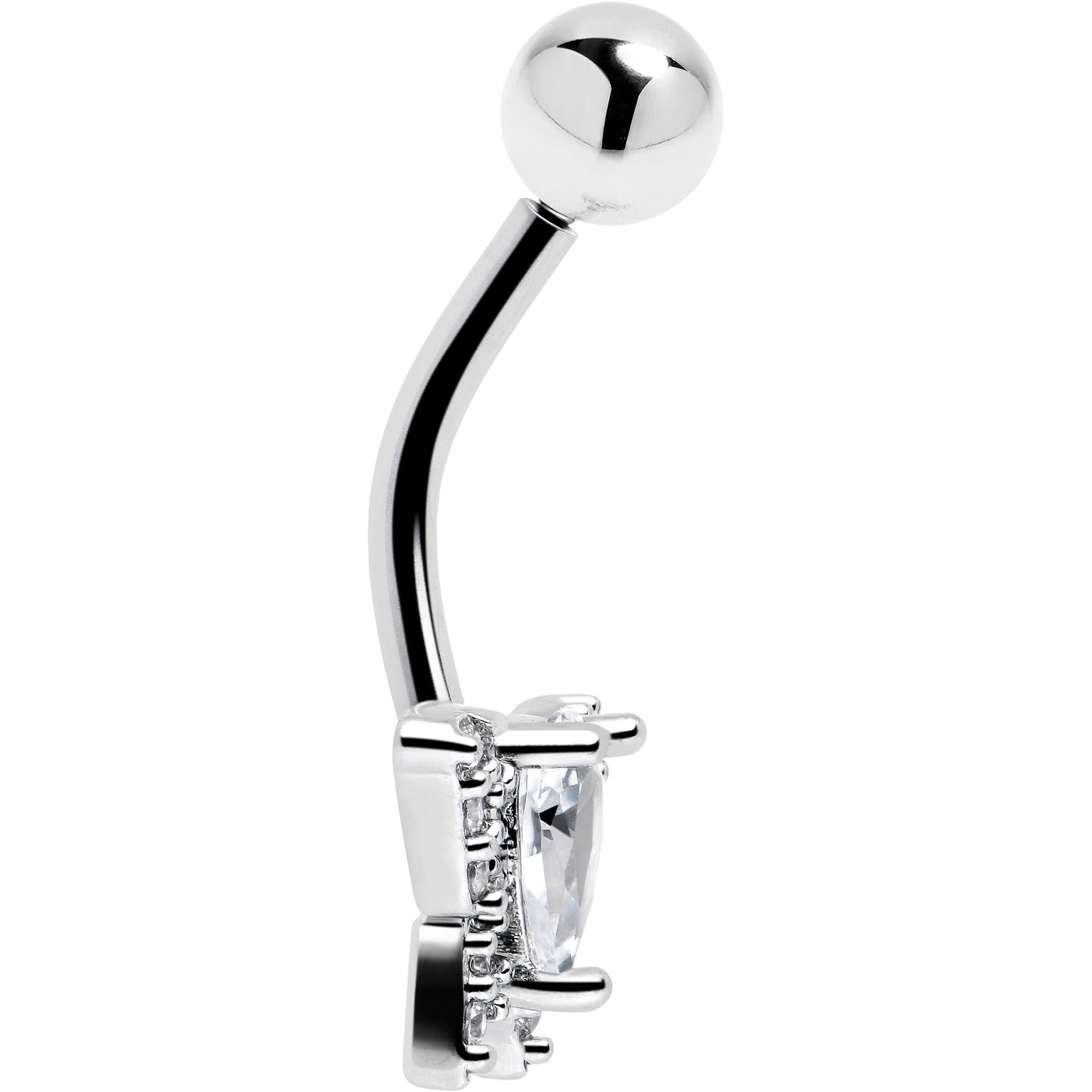Cubic Zirconia Style Butterfly Belly Ring BodyCandy