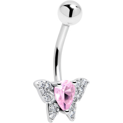 Cubic Zirconia Style Butterfly Belly Ring BodyCandy