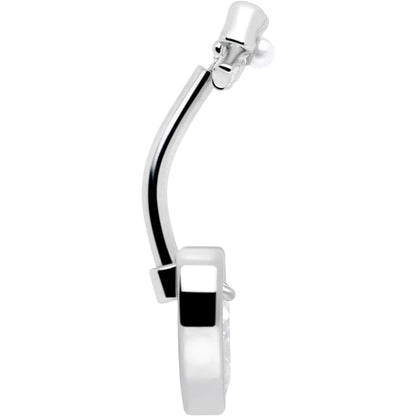 Love Ribbon Heart Double Mount Belly Ring BodyCandy