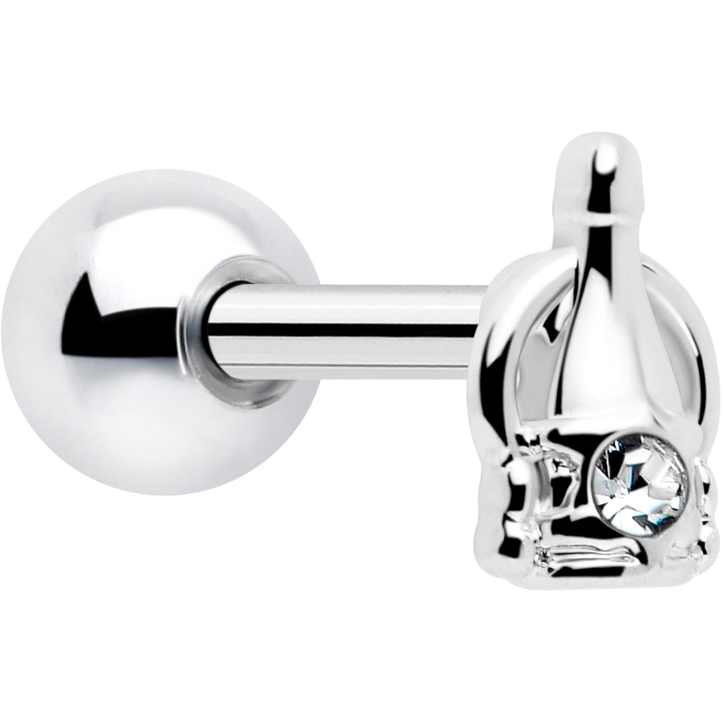 16G 1/4 Clear Gem Champagne Dreams Cartilage Tragus Earring BodyCandy