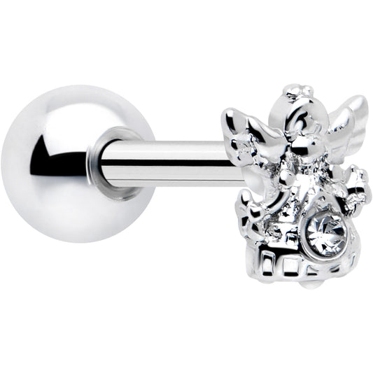 16G 1/4 Clear CZ Gem Fabulous Angel Cartilage Tragus Earring BodyCandy