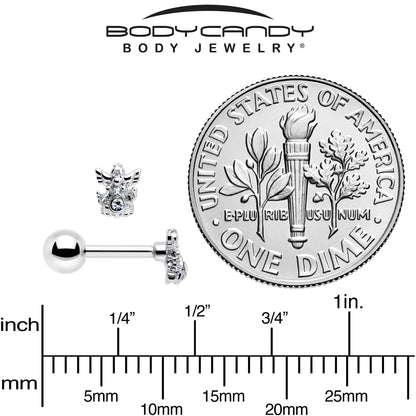 16G 1/4 Clear CZ Gem Fabulous Angel Cartilage Tragus Earring BodyCandy
