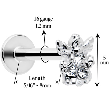 16G 5/16 Clear CZ Gem Fabulous Angel Labret Monroe Tragus BodyCandy