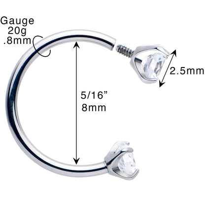 Double Gem Horseshoe Nose Ring Kit with Ball Grabber BodyCandy
