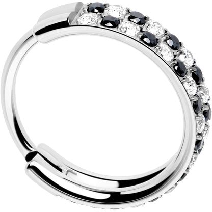 20G CZ Double Row Checkerboard Implant Grade Titanium Nose Hoop BodyCandy