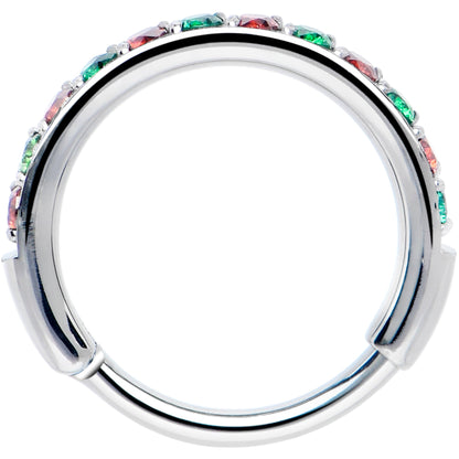 20G Micro Gem Titanium Hinged Nose Hoop - Christmas Nose Ring BodyCandy