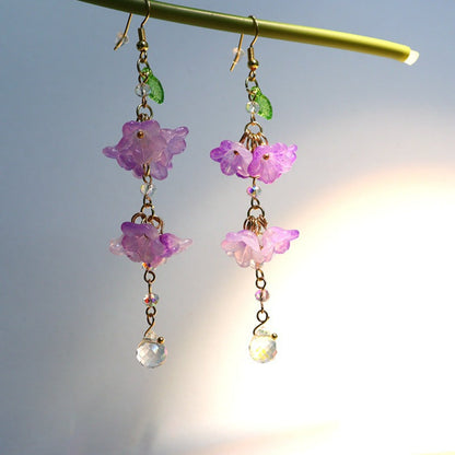 Chinese Advanced Color Creative Plant Pendant Earrings