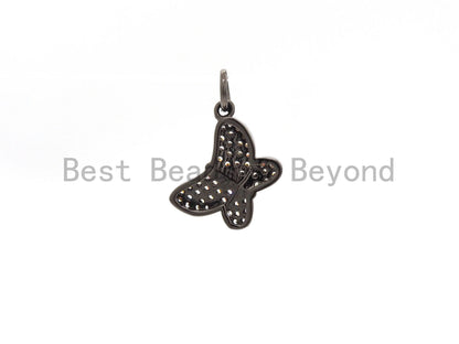 CZ Micro Pave Butterfly Pendant/Charm,Cubic Zirconia Paved Charm, Necklace Bracelet Charm Pendant,7x9/10x13mm, sku#Y153
