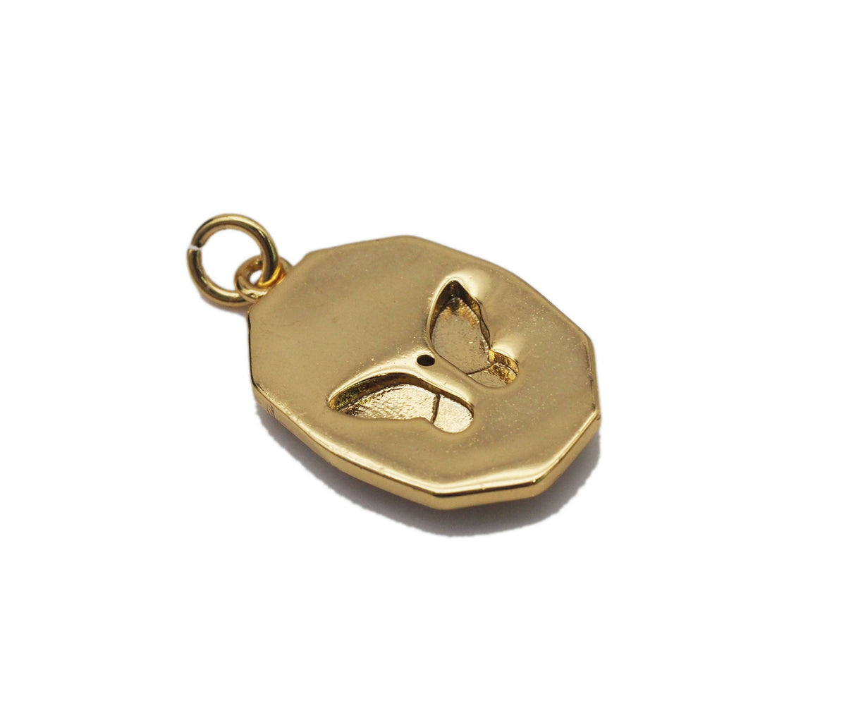 CZ Purple Enamel Butterfly Charm, Sku#Y598