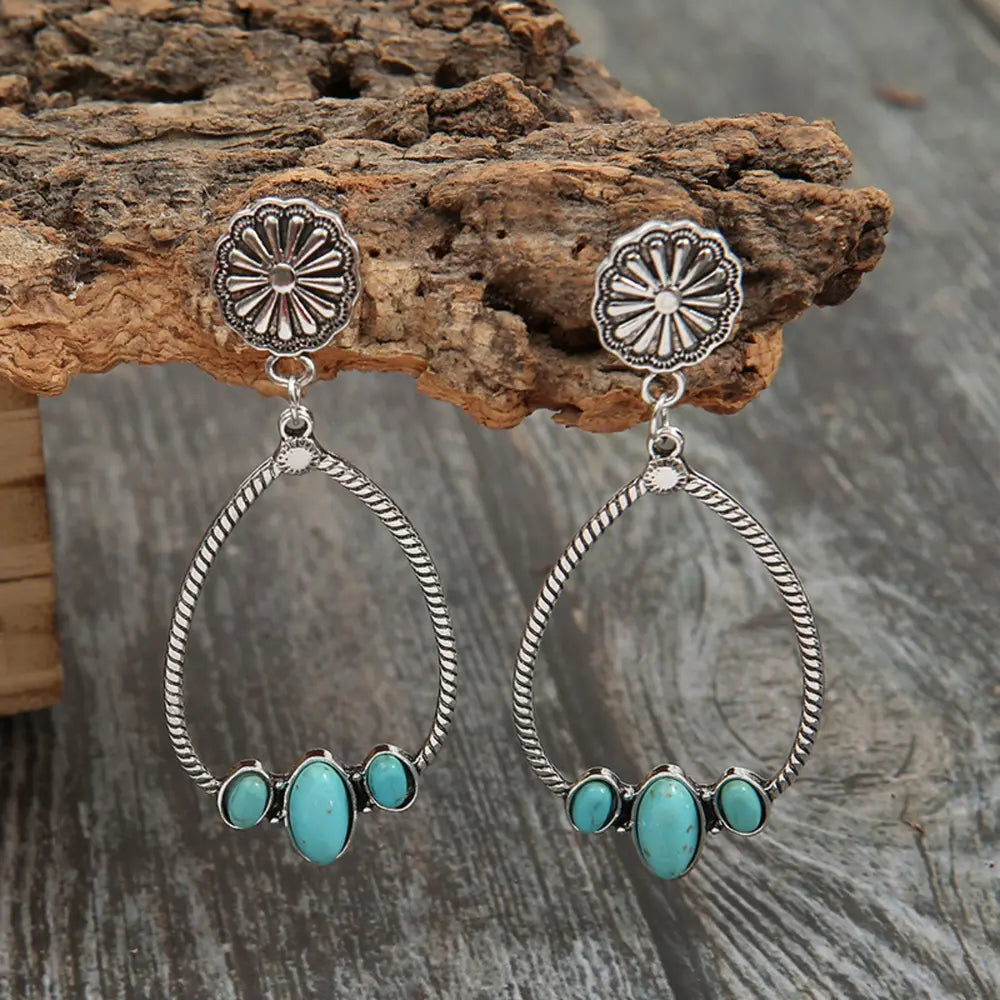 Turquoise Teardrop Earrings Bumpkin Ranchwear