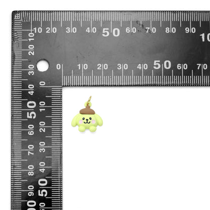 Gold Yellow Enamel 3D Puppy Dog Charm Pendant, Sku#Y1018