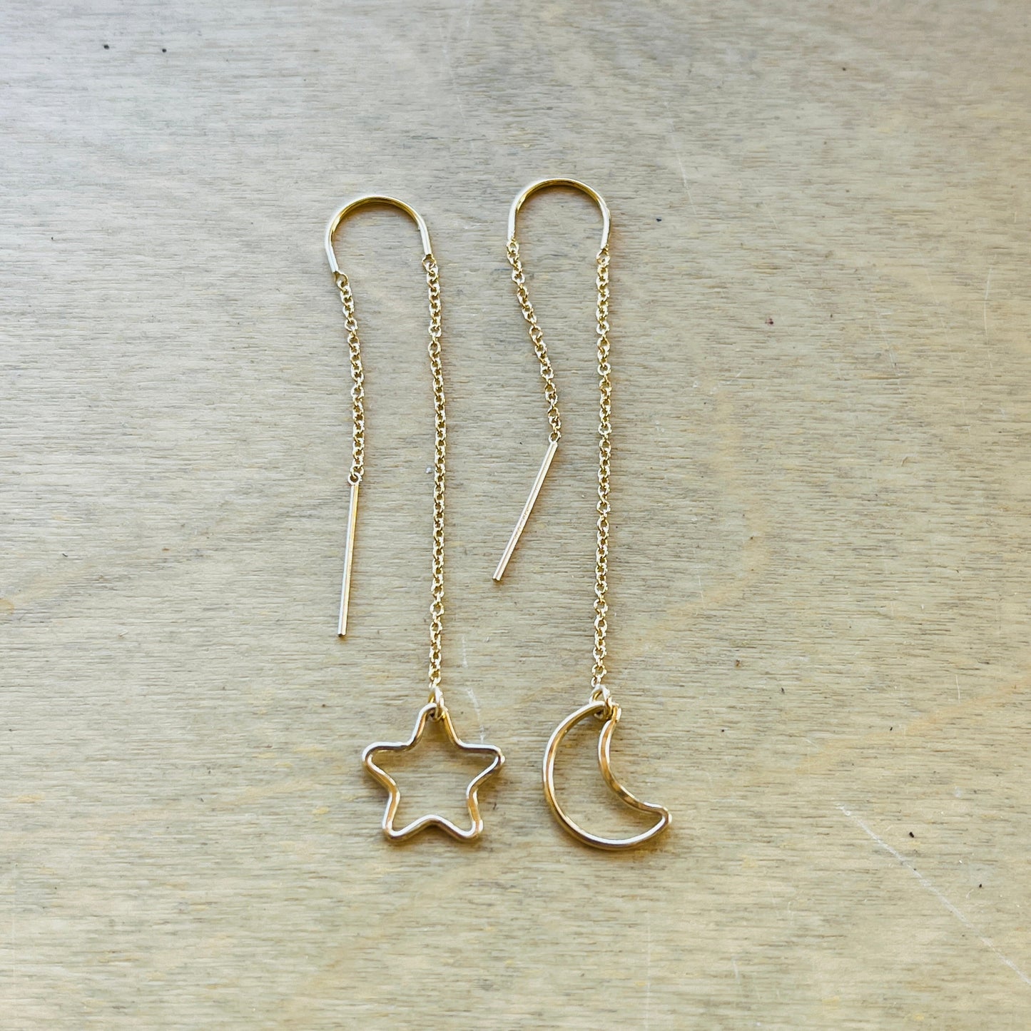 STAR & LUNA MOON THREADER EARRINGS