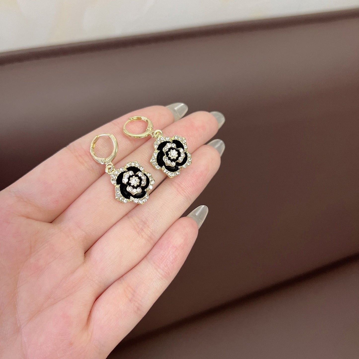 Women's Camellia Rose Flower Earrings For Women