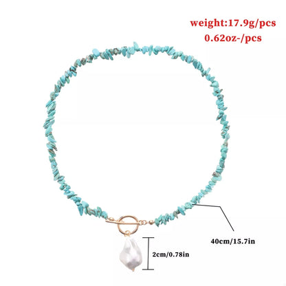 Turquoise Irregular Pearl Necklace Bumpkin Ranchwear