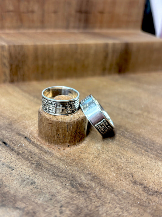 Sterling silver Lord’s Prayer | Anillos de plata 925 del padre nuestro | Silver 925 thumb ring
