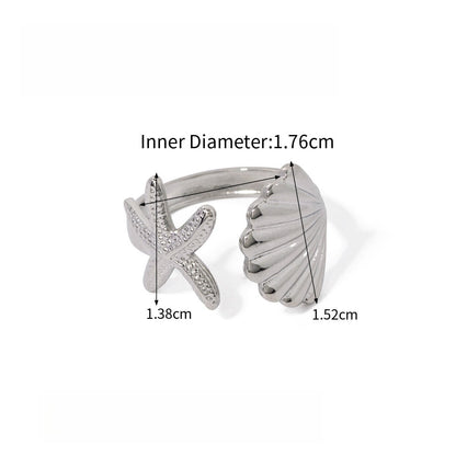 Starfish Shell Titanium Steel Ring
