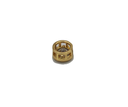 Gold CZ Round Charm, Sku#Y734