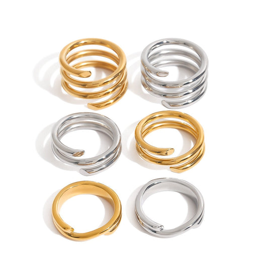 18K Gold And Titanium Steel Stacking Ring