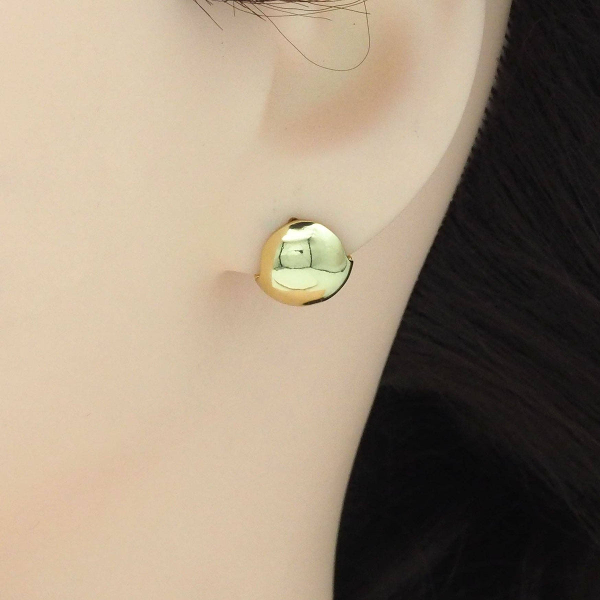 Gold Chunky Huggie Ball Earrings, Sku#Y844