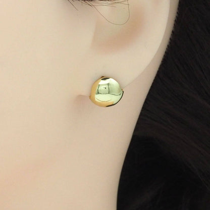 Gold Chunky Huggie Ball Earrings, Sku#Y844